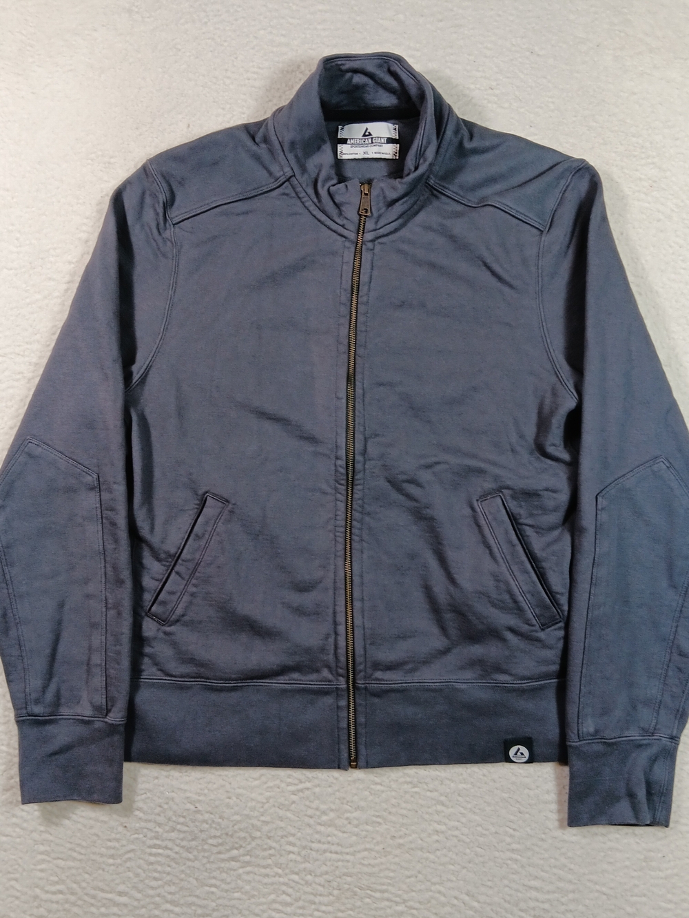 American Giant Jacket Mens XL Gray  Moto Full Zip Jacket Heavyweight